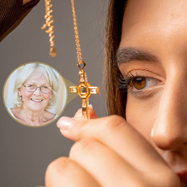 Cross Photo Personalised Necklace - Photo Necklace - Photo Projection Necklace Necklace Brother & Sisters